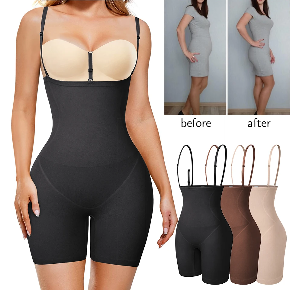 Top Trends: Shapewear Bodysuit For Women Tummy Control Full Body Shaper Thigh Slimmer Shorts Waist Trainer Slimming Underwear Belly Fajas Shoppable Styles