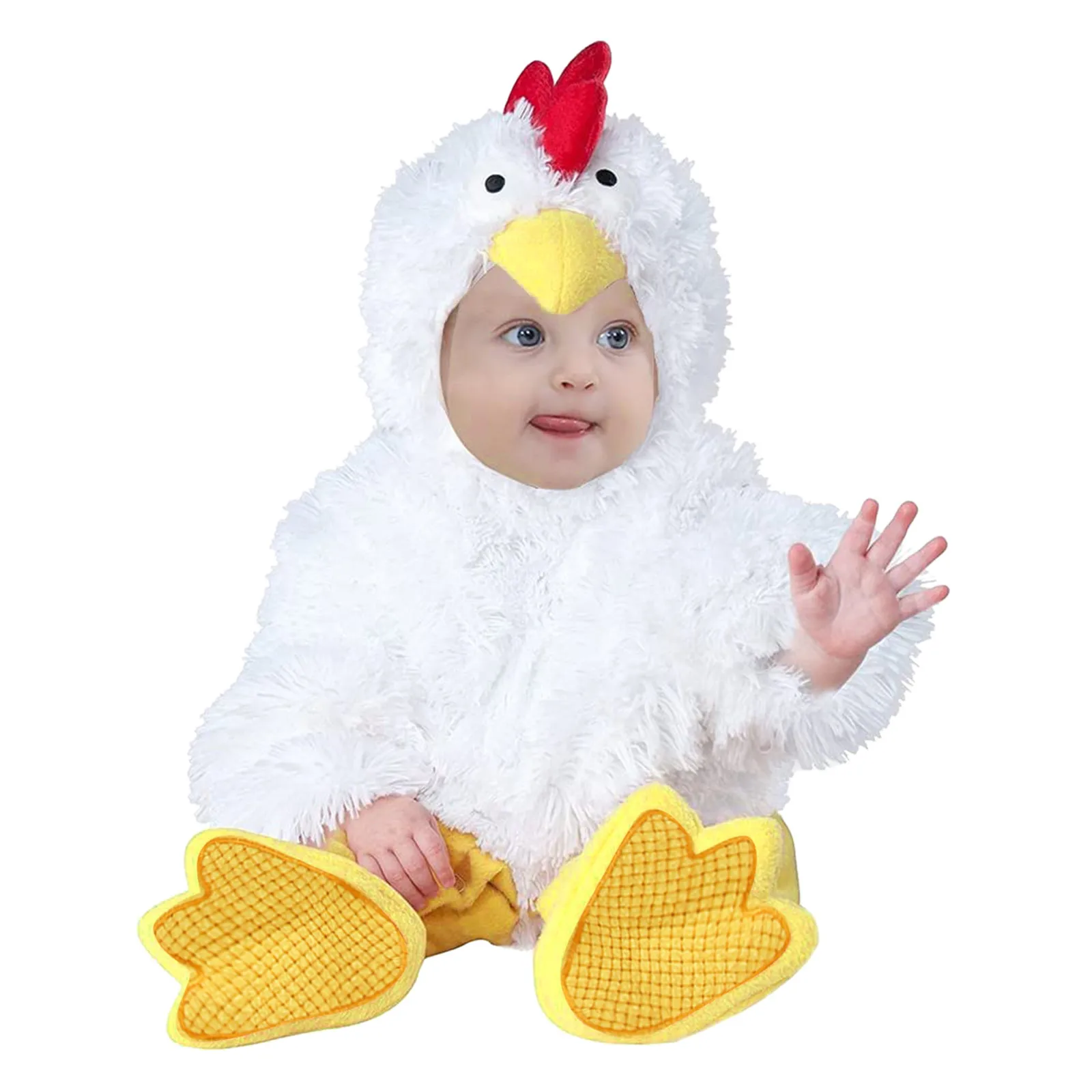 Top Trends: Baby Chicken Chick Costume For Boys Girls Infant Fleece Rompers Jumpsuit With Shoes Halloween Easter Fancy Dress 6M 12M 18M Shoppable Styles