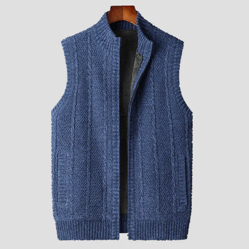 Top Trends: 2022 Big Size Winter Mens Vest Sweater Zipper Warm Thick Male Cardigan Clothing Fleece Sleeveless Jackets Vintage Black Red Shoppable Styles