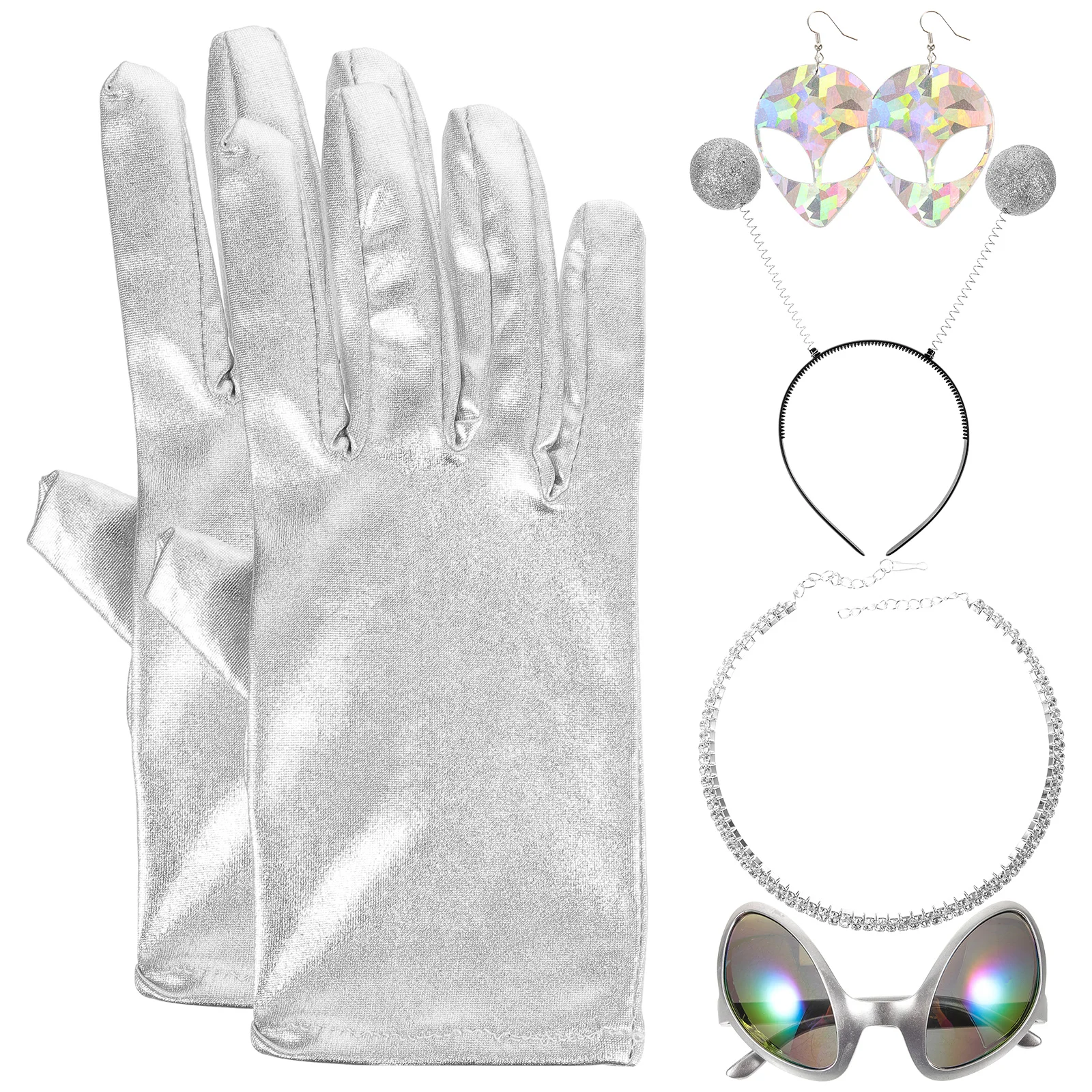 Top Trends: 1 Set Funny Alien Antenna Headband Alien Glasses Earrings Necklace Gloves Shoppable Styles