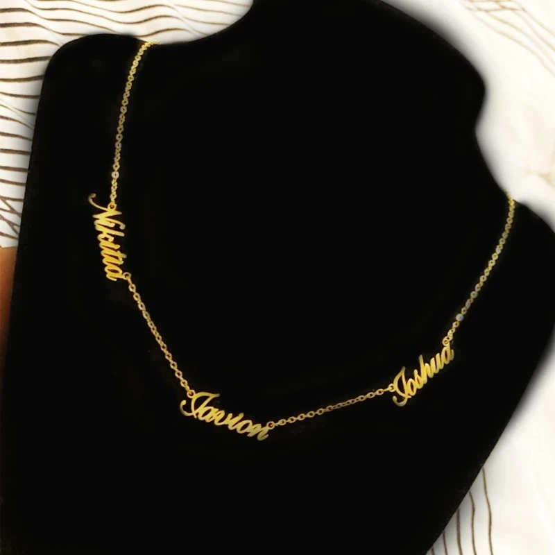 Top Trends: Stainless Steel Jewelry For Women Custom Multi-name Necklace Personalized Customized 1-5 Name Choker Memorial Day Jewelry Gifts Shoppable Styles