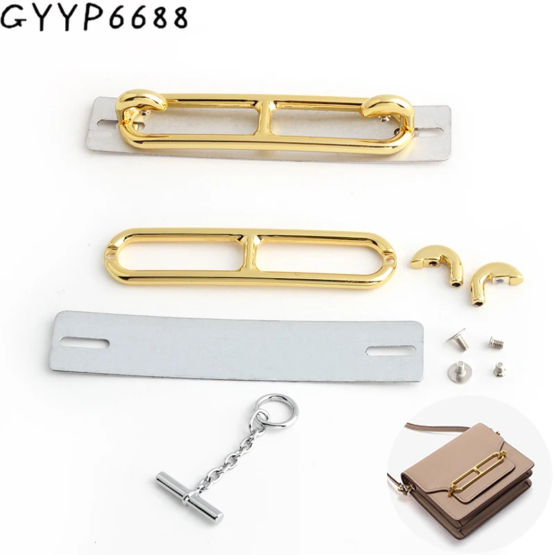 Top Trends: Gold, Chrome MIni Pig Nose Shape Metal Rectangle Locks For Women DIY Leather Craft Handbag Purse Bags Buckle Hardware Accessories Shoppable Styles