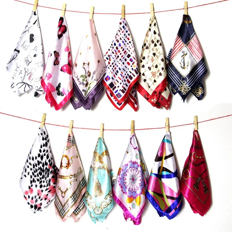 Top Trends: 50*50cmFashion Women Square Head Scarf Wraps Scarves Ladies Printed Kerchief Neck Beautiful Scarf Shawl Comfortable Shoppable Styles