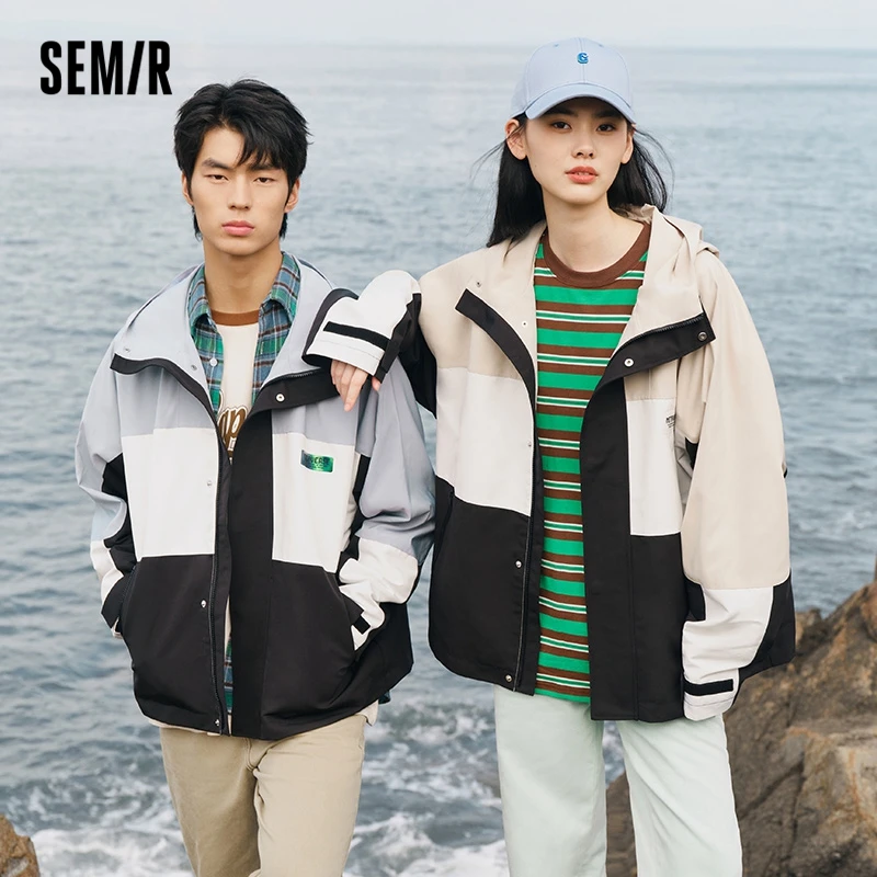 Top Trends: Semir Men Coat 2023 Spring New Waterproof Windbreak Outdoor Color Contrast Splicing Men&#039;S Coat Casual Couple Jacket Shoppable Styles