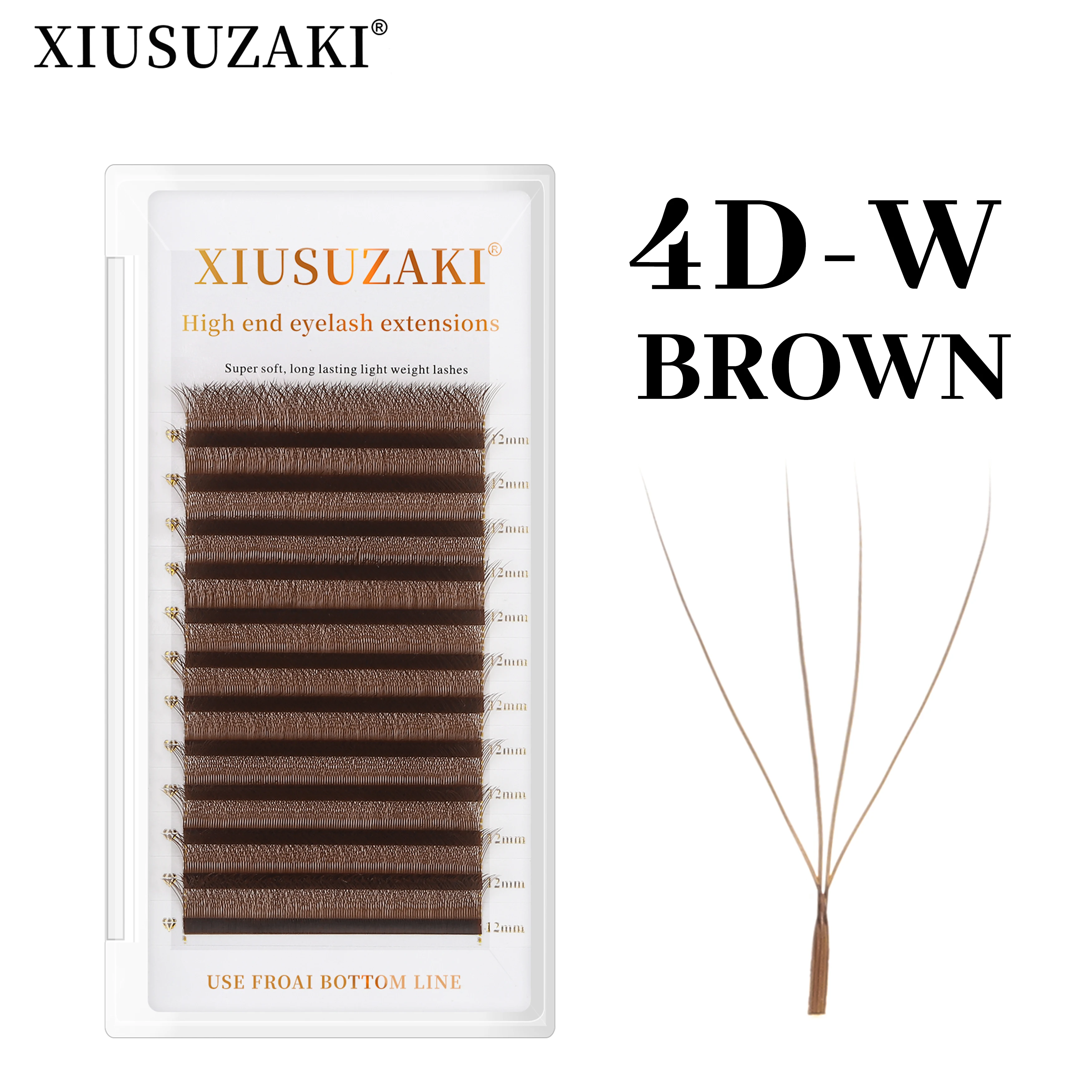 Top Trends: XIUSUZAKI Brown 4D W-Shaped Eyelashes Extensions 3 Tip C / D Curl High Quality Idividual Lash Shoppable Styles