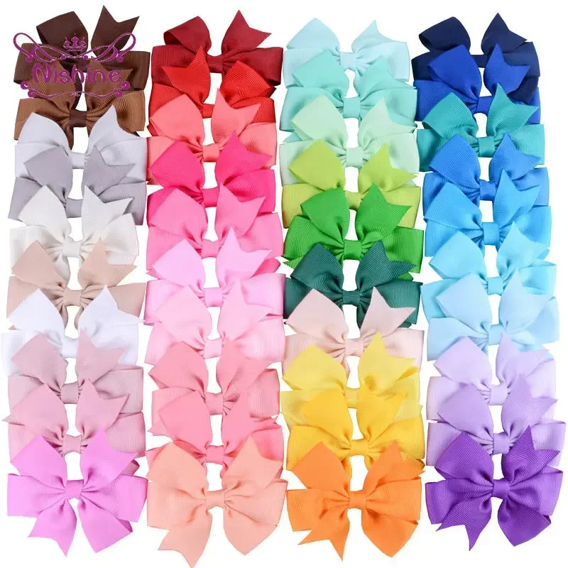 Top Trends: Nishine Fashion Grosgrain Ribbon Hair Bow With Clips Baby Girls Bowknot Hairpins Children Photo Shoot Gifts Headwear Accessories Shoppable Styles