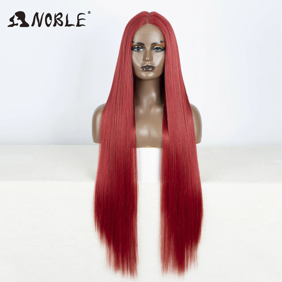 Top Trends: Noble Lace Front Wig 38 Inch Red Wig Long Straight Lace Wig Blonde Hair Wigs Cosplay Wigs For Women Synthetic Lace Front Wigs Shoppable Styles