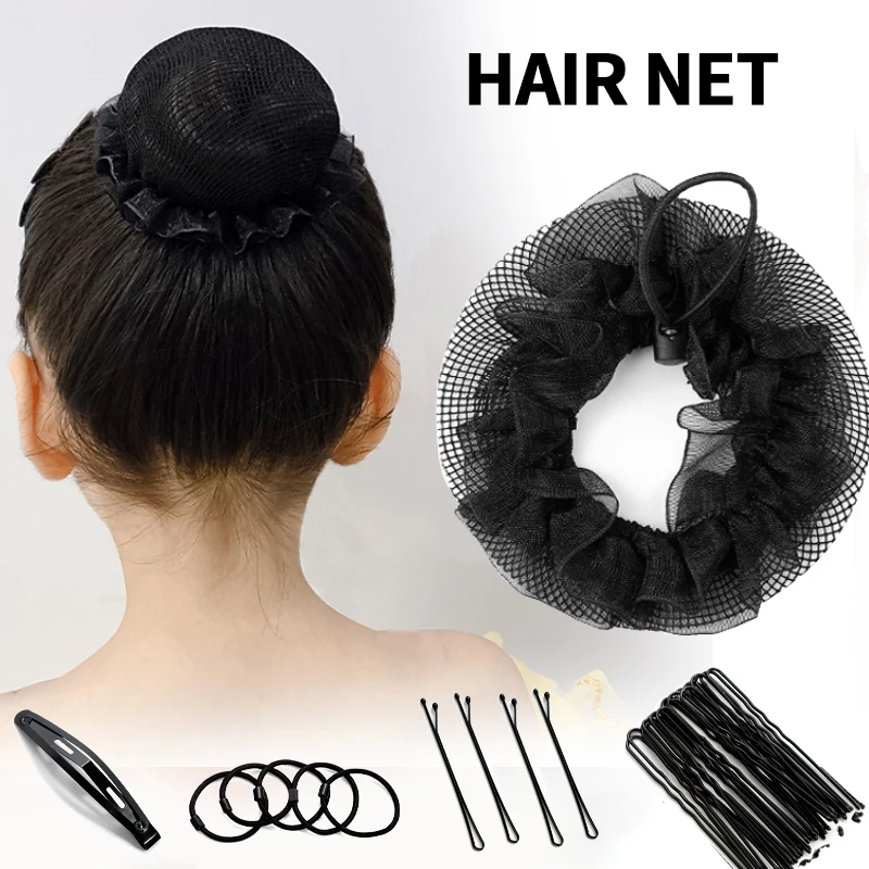 Top Trends: Hair Rope Hair Net Elastic Hairnet Black Hairdressing Kit Invisible Small Mesh For Hair Bun Women Nurse Donut Hair Style Hair Shoppable Styles