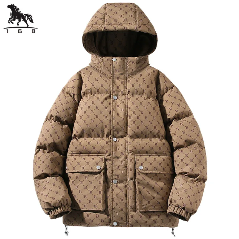 Top Trends: Mens Parka Stand Hooded Men&#039;s Jacket Winter New Down Jacket Letter Warm Jackets Men Business Leisure Coat Teenager Coats 8809 Shoppable Styles