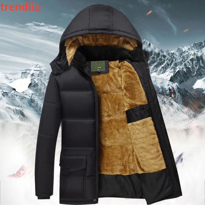 Top Trends: Autumn Winter High Quality 2023 Jackets Men's Plus Velvet Jacket Tooling Casual Parka Korean Fashion Solid Color Cotton Jacket Shoppable Styles