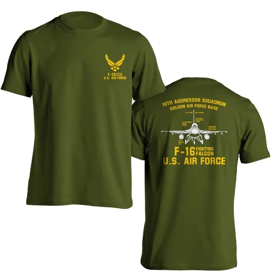 Top Trends: F-16 Fighting Falcon 18th Squadron US Air Force Men T-Shirt Short Sleeve Casual Cotton Summer T Shirts Shoppable Styles