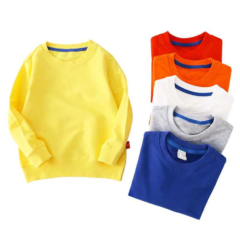 Top Trends: Autumn Spring Baby Boy T Shirt Cotton Girls Tees Long Sleeve White Shirt Kids Tops Baby Clothes Solid Black Blue Yellow Shoppable Styles