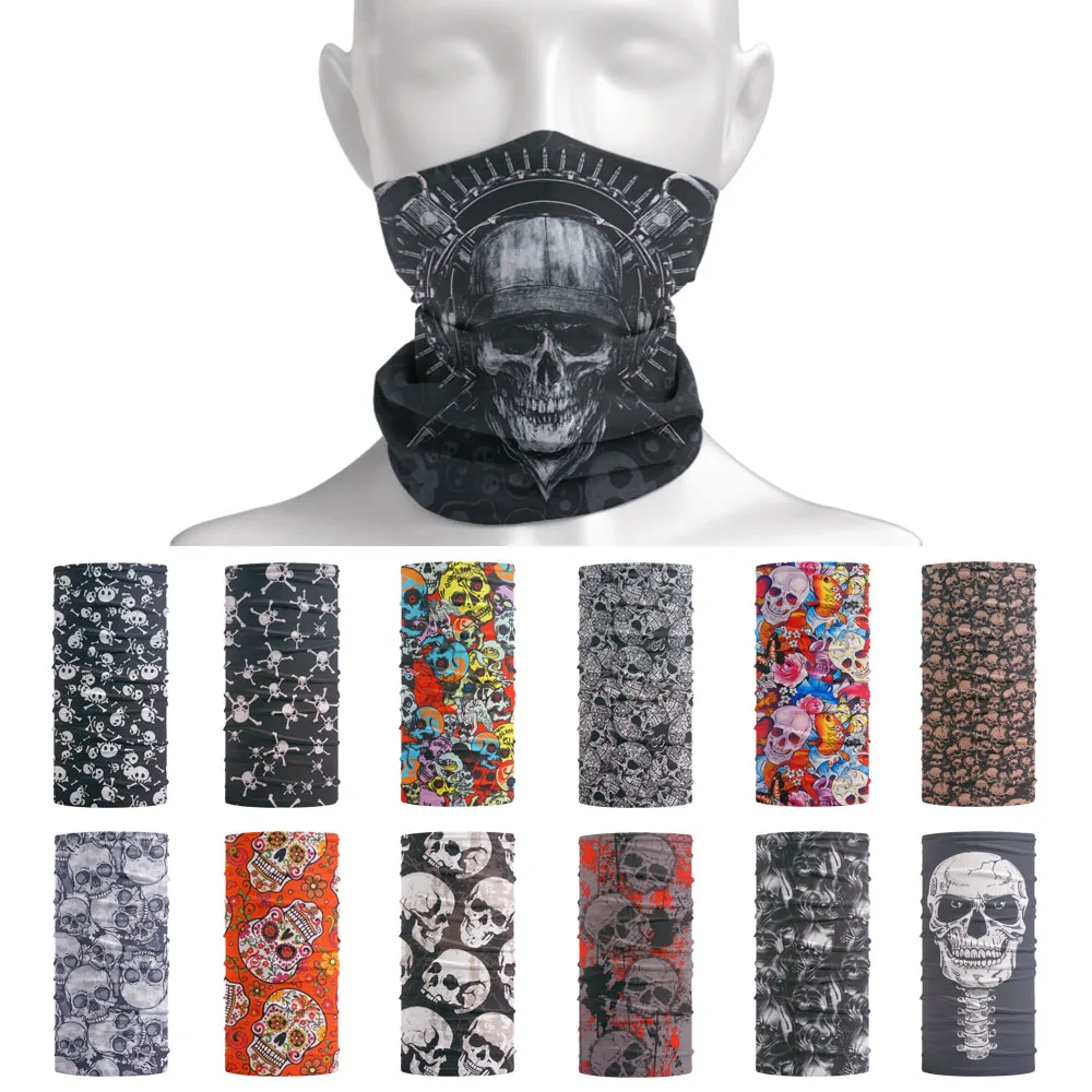 Top Trends: Skull Pattern Seamless Breathable Neck Warmer Gaiter Men Cycling Bandana Women Running Hiking Tube Scarf Sunshield Face Mask Shoppable Styles