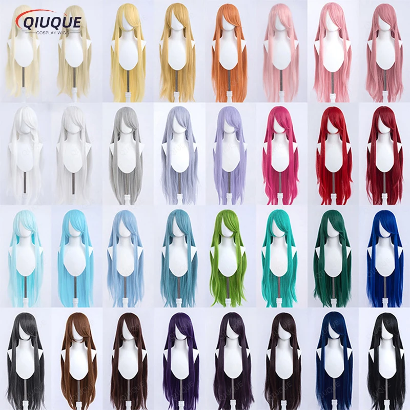 Top Trends: 100cm Long Straight Cosplay Wig Anime Compatible Universal Omopinenet Solid Color Heat Resistant Synthetic Hair Wigs + Wig Cap Shoppable Styles