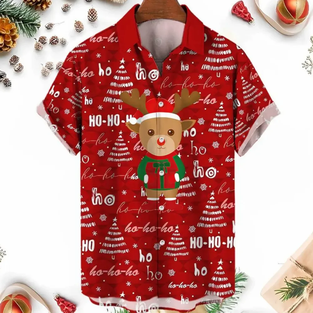 Top Trends: New Christmas Clothing Men's Shirt Short Sleeve Tops 3d Santa Claus Graphic Shirt Male And Women Oversized Apparel Shoppable Styles - Image 6