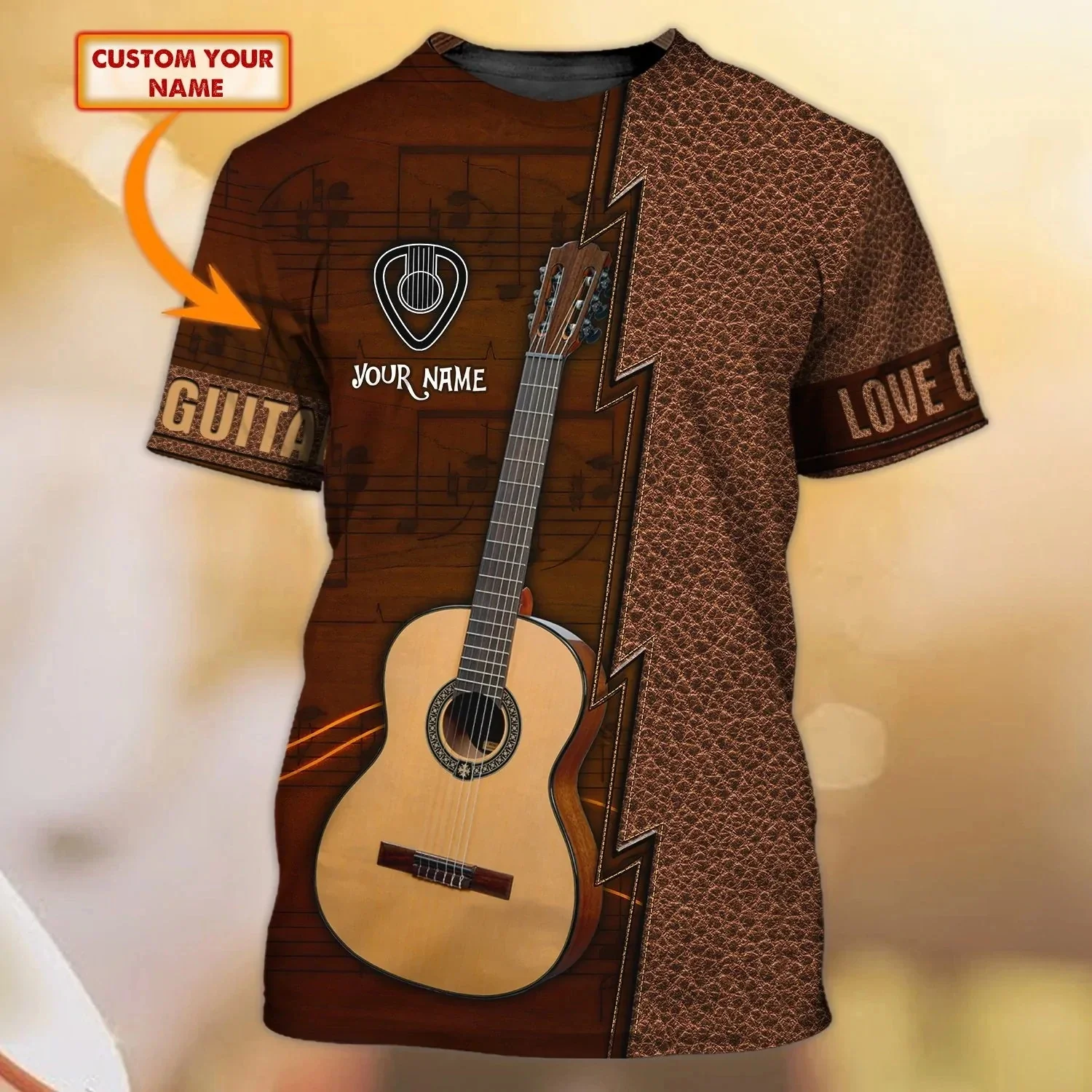 Top Trends: 3D Guitar Print T Shirt For Men Pop Music Style Oversized T-Shirt Hip Hop Harajuku Streetwear Summer Casual O-neck Short Sleeve Shoppable Styles