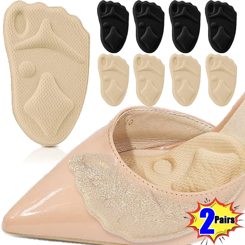 Top Trends: 2pairs Thickened Sponge Forefoot Insole Women Anti-slip Pain Relief High Heels Half Shoe Size Adjust Soles Cushion Comfort Pads Shoppable Styles