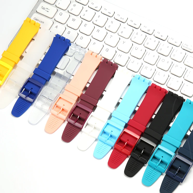 Top Trends: 17 19 20mm Silicone Watch Band Suitable For SWATCH Watchband Women Kids Soft Replacement Strap Waterproof Bracelet With Tool Shoppable Styles