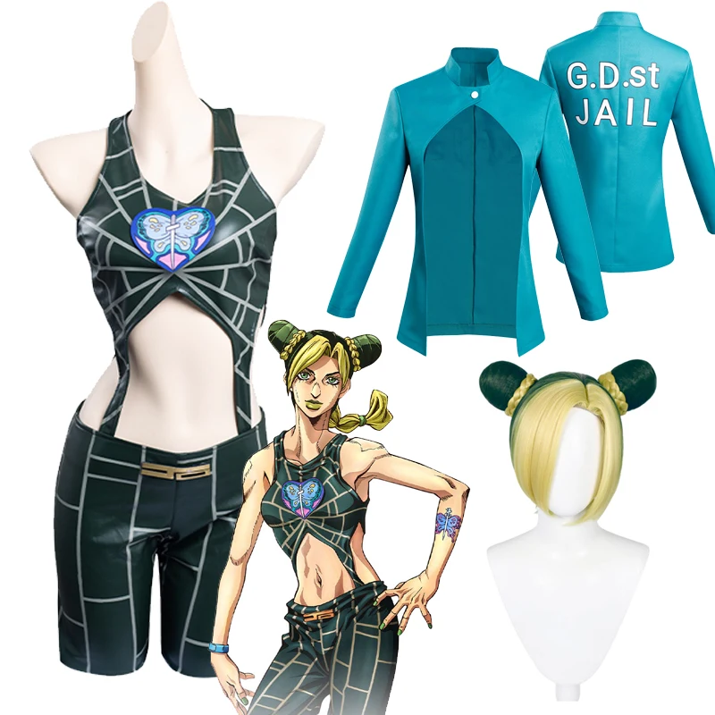 Top Trends: JoJo&#039;s Bizarre Adventure Stone Ocean Jolyne Cujoh Cosplay Anime Wig Jacket Women Costume Woman Halloween Carnival Cloth Disguise Shoppable Styles