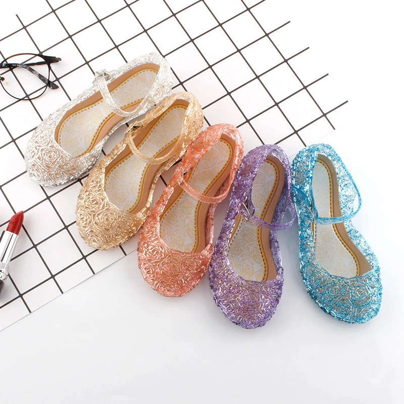 Top Trends: Toddler Infant Kids Baby Girls Summer Crystal Sandals For Children Frozen Princess Jelly High-Heeled Shoes Party Dance Shoes Hot Shoppable Styles