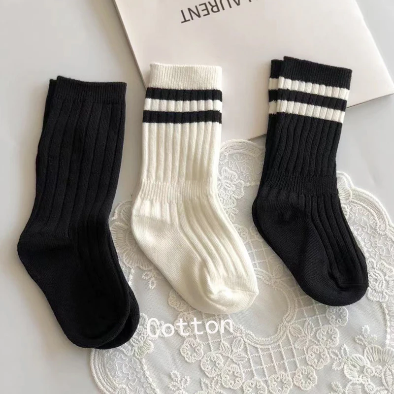 Top Trends: Kids Cotton Sport School Students Socks Cotton Black White Socks For Boys Girls Slouch Socks Baby Toddler Socks 1-12Years Shoppable Styles