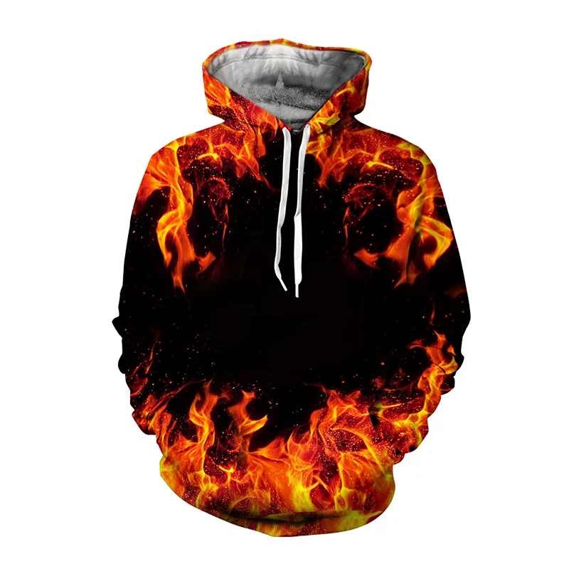 Top Trends: New Men's Hoodie 3D Printing Colorful Flame Hooded Sweater Men's And Women's Hooded Loose Autumn / Winter Coat Street Clothing Shoppable Styles