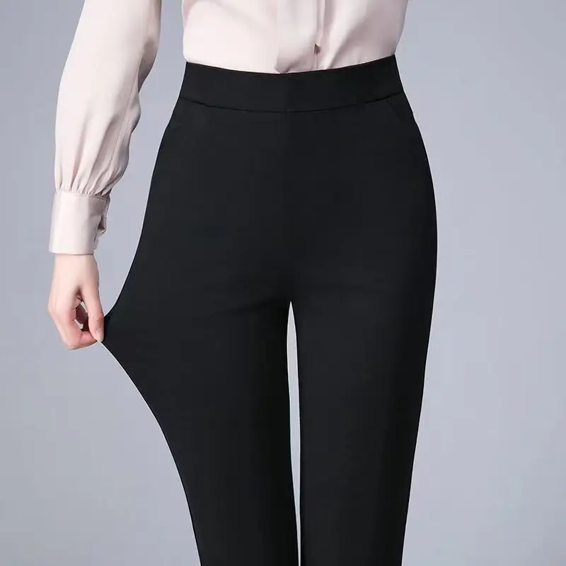 Top Trends: Office Lady Loose Big Size Pencil Pants Spring Summer Elegant Women 5XL Pockets High Waist Casual Solid Straight Trousers 2022 Shoppable Styles