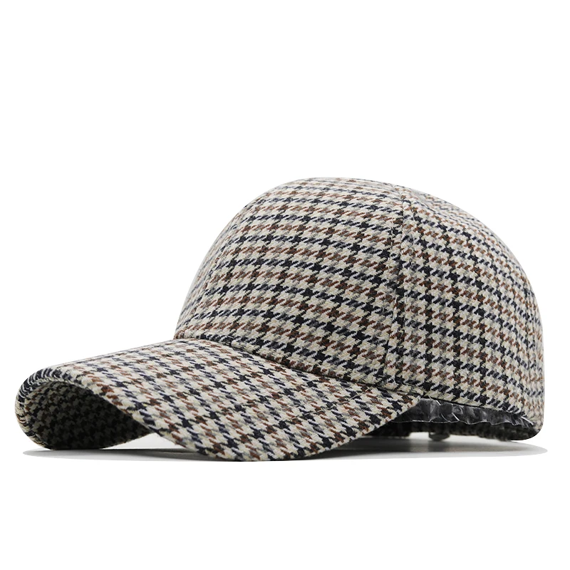 Top Trends: Brown Houndstooth Baseball Caps For Men Summer British Style Plaid Women Cap Brand Bone Trucker Hat Casquette Homme Shoppable Styles - Image 4