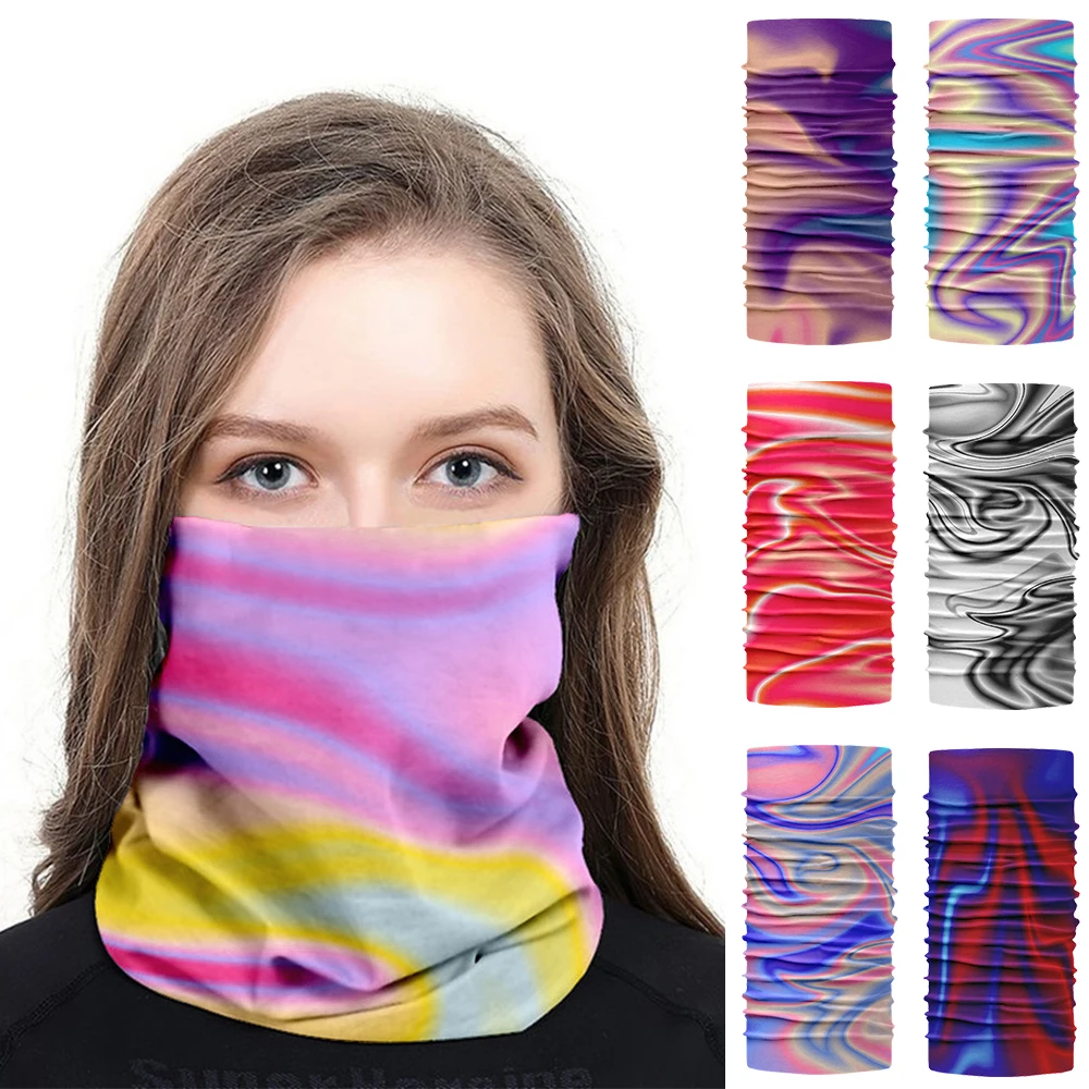 Top Trends: New Tie Dye Gradient Print Cycling Balaclava Outdoor Sports Sunscreen Breathable Mask Adult Tubular Seamless Magic Bandana Women Shoppable Styles