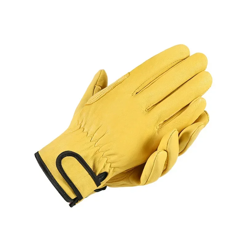 Top Trends: Work Gloves Leather Workers Work Welding Safety Protection Garden Sports Motorcycle Driver Wear-resistant Gloves Average Code Shoppable Styles