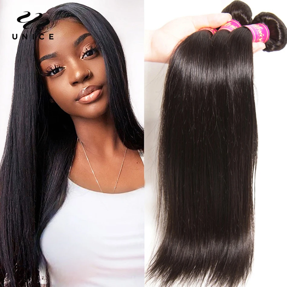 Top Trends: UNICE HAIR Peruvian Straight Hair Bundles Natural Color 100% Human Hair Extensions 8-30&quot; Virgin Hair Weave 1 / 3 / 4 Bundles Shoppable Styles