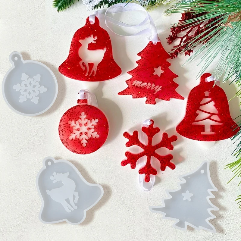 Top Trends: New Year Resin Molds For DIY Pendant Jewelry Small Bell Christmas Tree Elk Silicone Mold Crystal Epoxy Resin Mold Craft Supplies Shoppable Styles