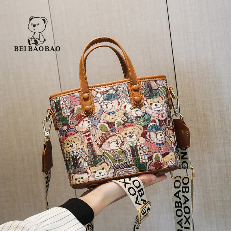 Top Trends: BeiBaoBao Brand Handbags For Women Luxury Designer Hand Bag Women 2023 Trend Totes Bear Print Shoulder Crossbody Bag For Women Shoppable Styles