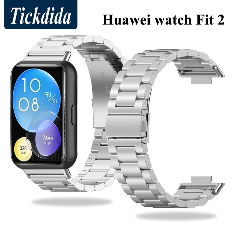 Top Trends: Metal Watchband For Huawei Watch Fit 2 Stainless Steel Strap Classic Bracelet Correa On Huawei Fit2 Smartwatch Band Accessories Shoppable Styles