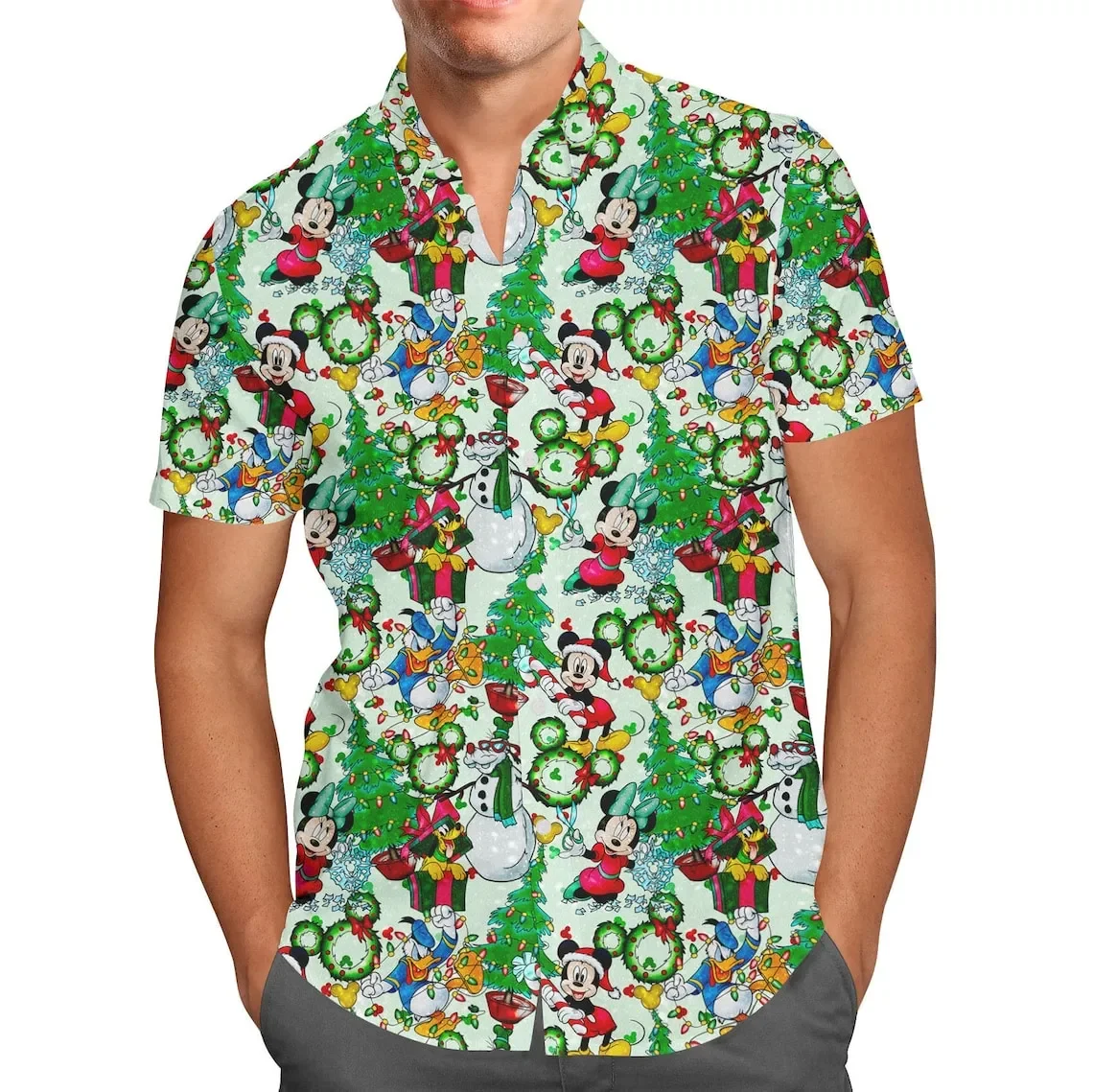 Top Trends: Mickey Christmas Hawaiian Shirt Men&#039;s Women Short Sleeve Button Up Shirt Disney Christmas Hawaiian Shirt Casual Beach Shirt Kids Shoppable Styles