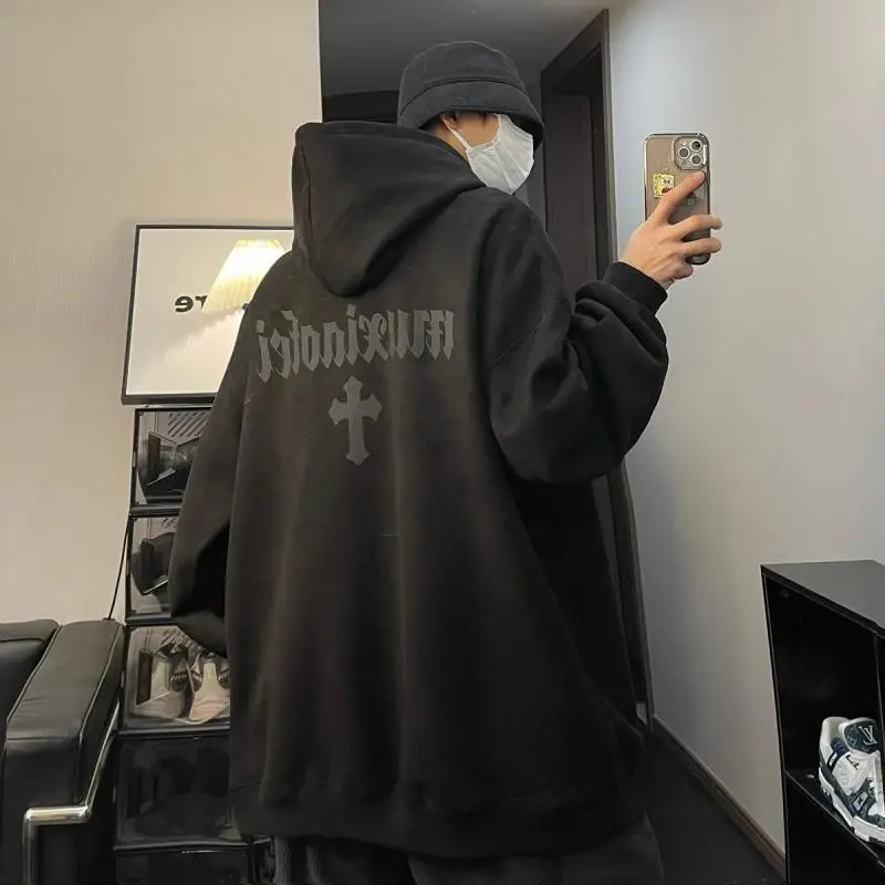 Top Trends: Heavy Hooded Sweatshirt For Men American Style Ins Trendy Brand Loose And Versatile Tops Retro Couple Jackets Harajuku Hoodie Shoppable Styles