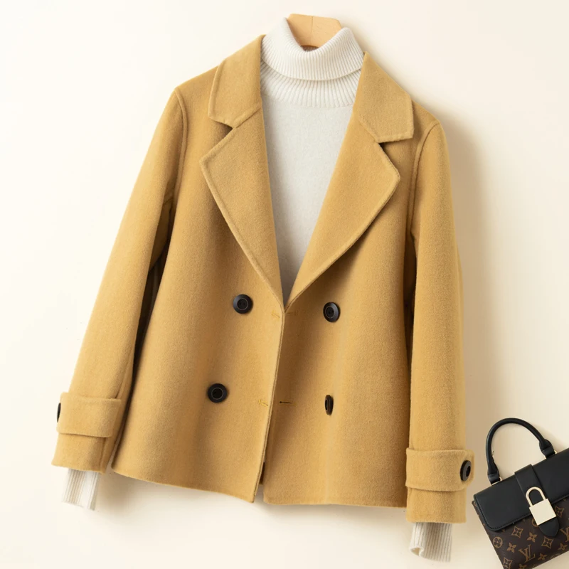 Top Trends: New Autumn And Winter Pure Wool Double Sided Cashmere Coat Jacket High End Wool Fabric Coat Versatile Women&#039;s Top Shoppable Styles