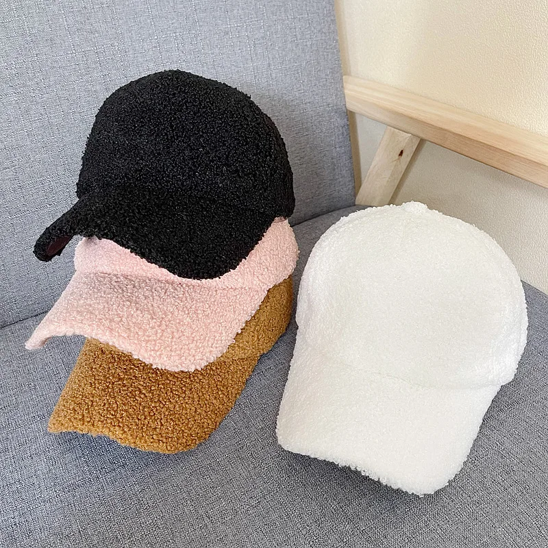 Top Trends: New Winter Women Baseball Cap Artificial Lamb Wool Hats Version Tide Warm Cap Plush Baseball Caps Autumn Baseball Cap Shoppable Styles