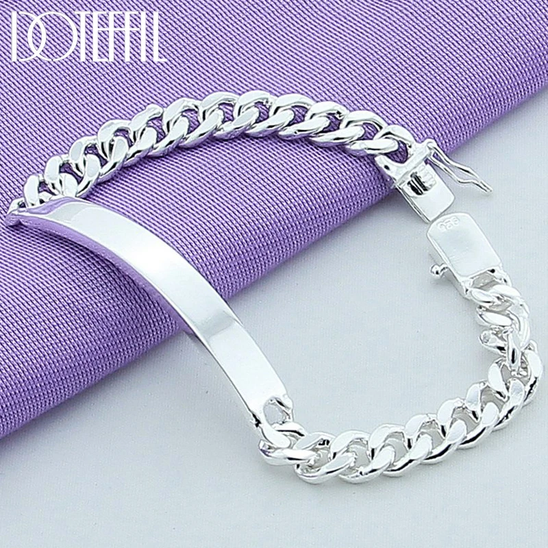 Top Trends: DOTEFFIL 925 Sterling Silver 8mm Smooth Sideways Bracelet For Men Woman Charm Wedding Engagement Party Fashion Jewelry Shoppable Styles