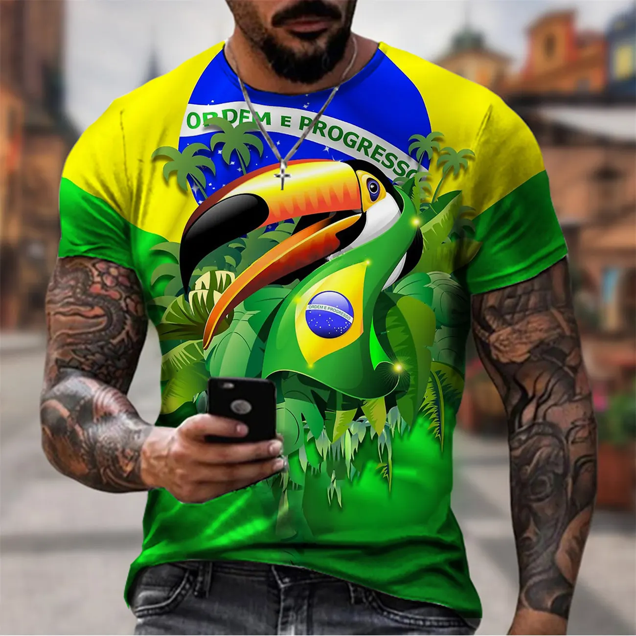 Top Trends: Man Fashion Brazil T Shirt Harajuku Men's Brasil Flag 3D Printing Casual Sports T-shirt Casual Short Sleeve Birl Tshirt Shoppable Styles