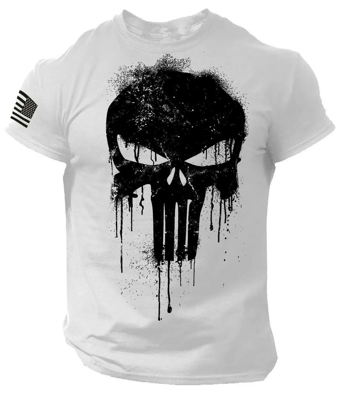 Top Trends: Men's T Shirt 3D Print Military Patriotic Skull Dropped T Shirt Oversized Short-Sleeved Sportswear Men Clothing Tops Tees Shoppable Styles - Image 4