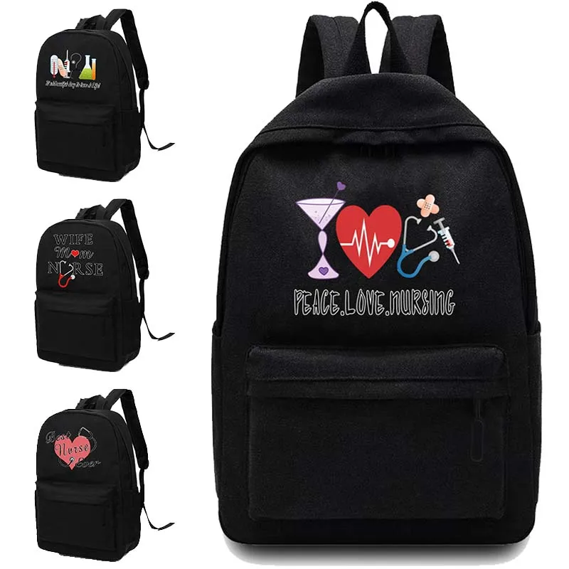 Top Trends: 2022 New Women Backpack Shoulders School Bag Canvas Laptop Backpack Unisex Backpacks Designers Nurse Pattern Printed Sport Bags Shoppable Styles