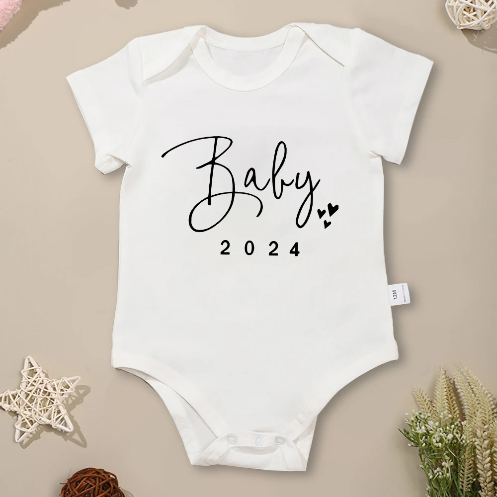 Top Trends: Baby 2024 Newborn Clothes Pregnancy Announcement Fashion Cute Boys Girls Onesies Cotton Cozy Romper Short Sleeve Ropa De Bebe Shoppable Styles