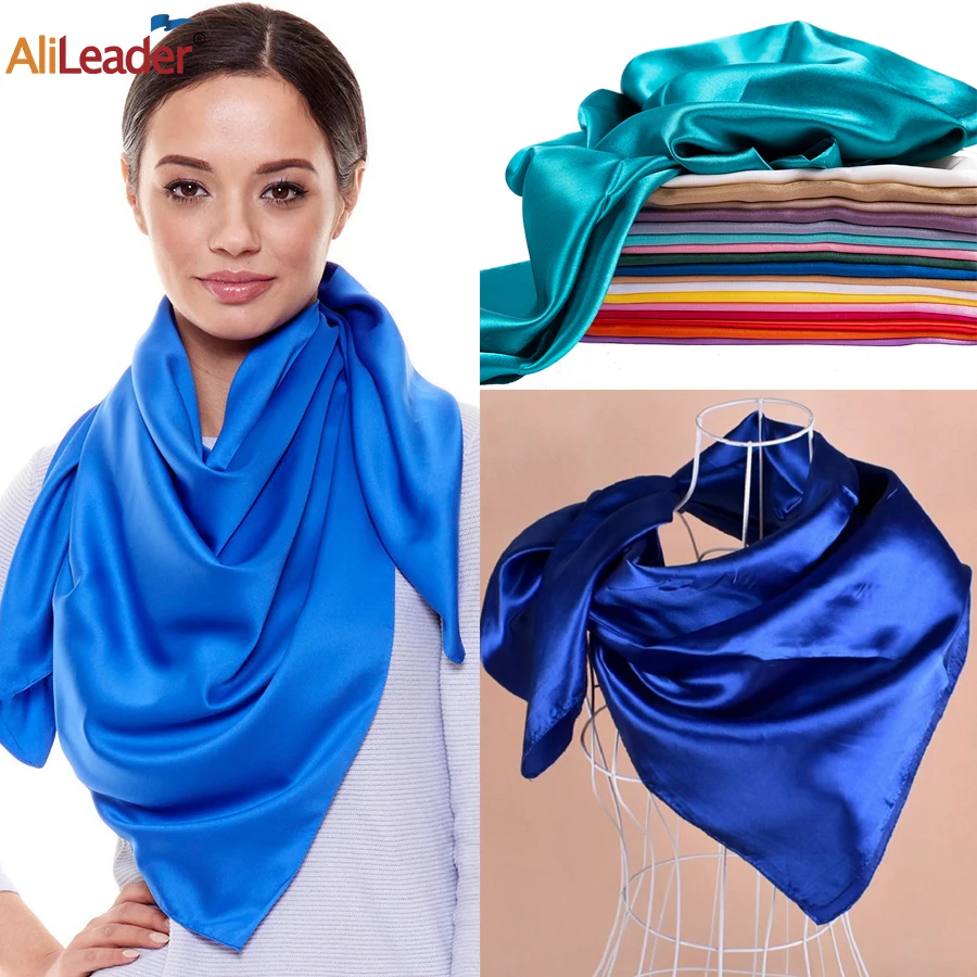 Top Trends: Cheap 90Cm Large Satin Scarf Hijab Scarf For Women Silk Satin Headband Hair Scarves Silk Satin Bandana Women Silk Square Scarf Shoppable Styles