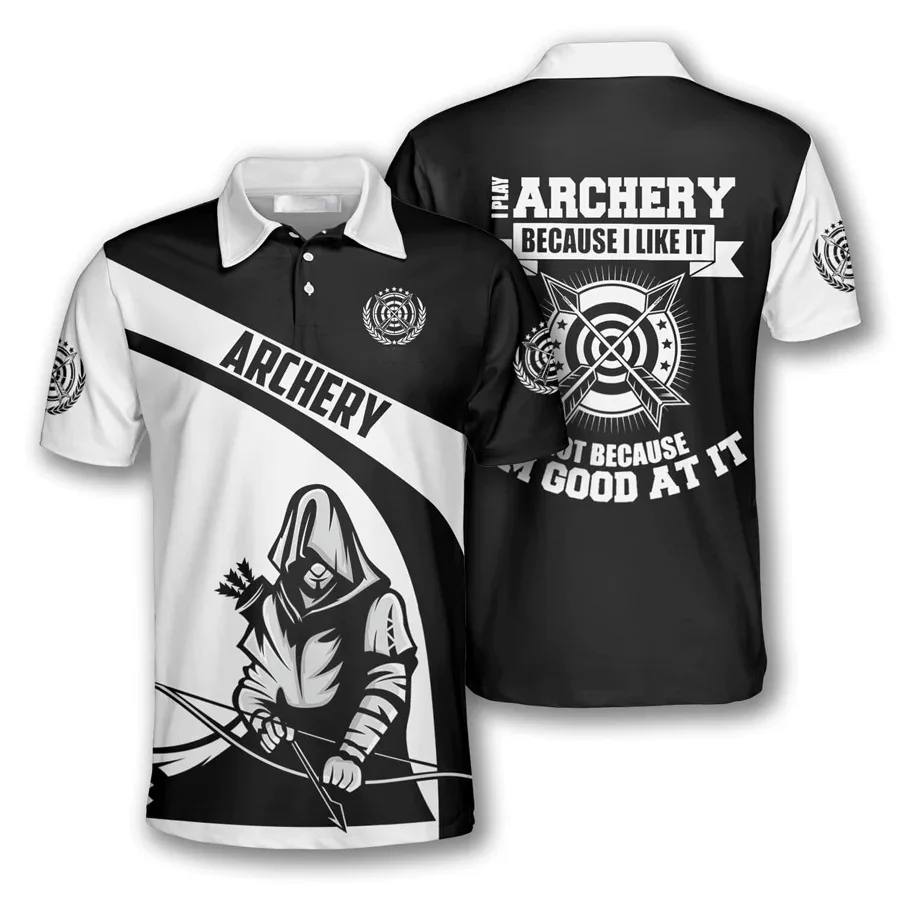 Top Trends: Men&#039;s Polo Shirt Personalized Name Archery T-shirt 3D Printed Summer Unisex Short Sleeve Loose Lapel Top Gift For Archery Lover Shoppable Styles