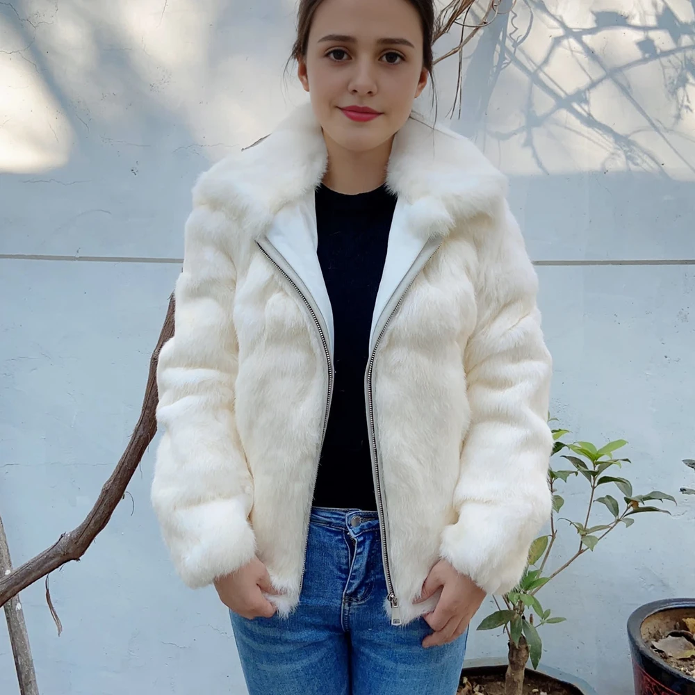 Top Trends: Rabbit Fur Coat Winter Women's Cold Jacket Especially Promotion 2023 Female Luxury Natural Real Fur Rabbit Coat Shoppable Styles