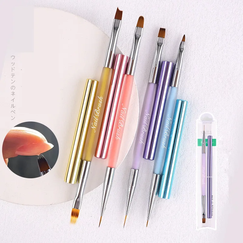 Top Trends: Double Head Crystal Handle Nail Brush Liner Brush Painting Pen Gel Brush Crystal Nail Art Manicure Shoppable Styles