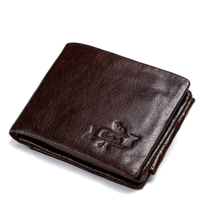 Top Trends: Genuine Leather Engraving Wallet Men Vintage Brand Money Bag Zip Coin Purse Wallets Bifold High Quality Card Holder Shoppable Styles