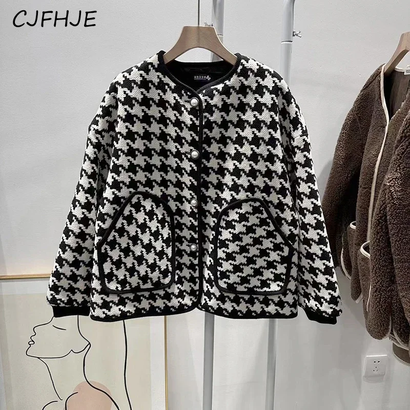 Top Trends: CJFHJE New Cotton Plaid Jacket Coats Women Korean Fashion Classic Women's Long Sleeved Loose Thick Casual Jacket Autumn Winter Shoppable Styles