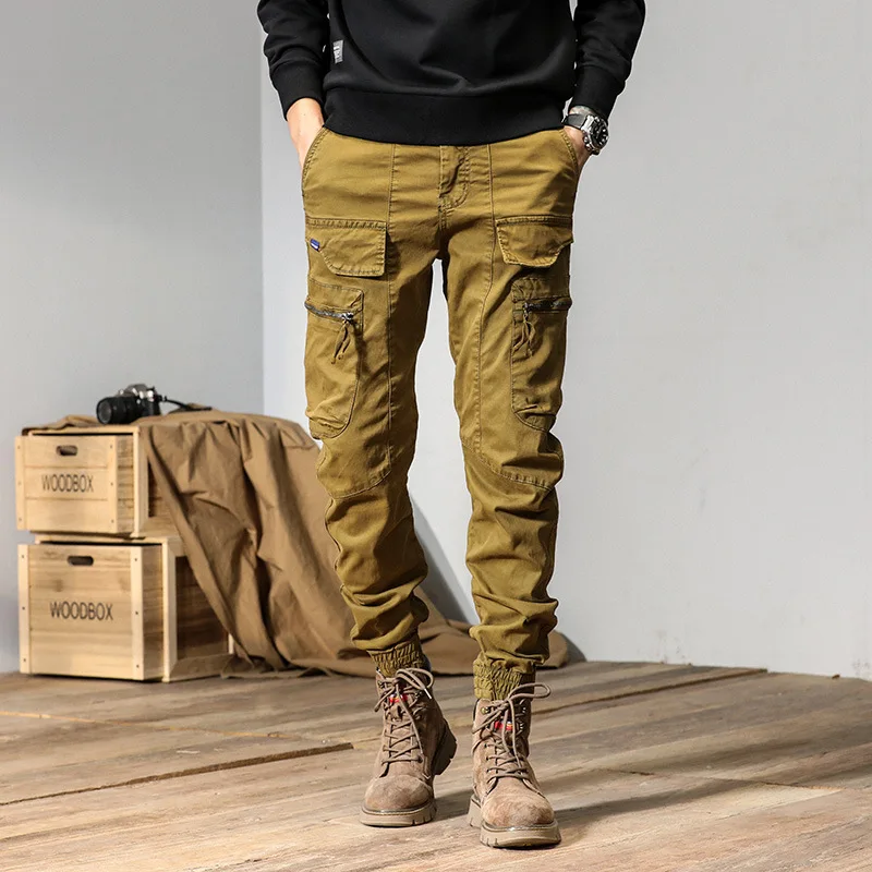 Top Trends: Men's Military Trousers Casual Cotton Solid Color Cargo Techwear Pants Outdoor Trekking Traveling Y2k Multi-Pockets Overalls Shoppable Styles